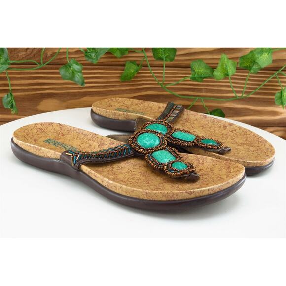 Kenneth Cole Reaction Sz 6 M Blue Thong Synthetic‎ Women Sandals - Picture 4 of 10